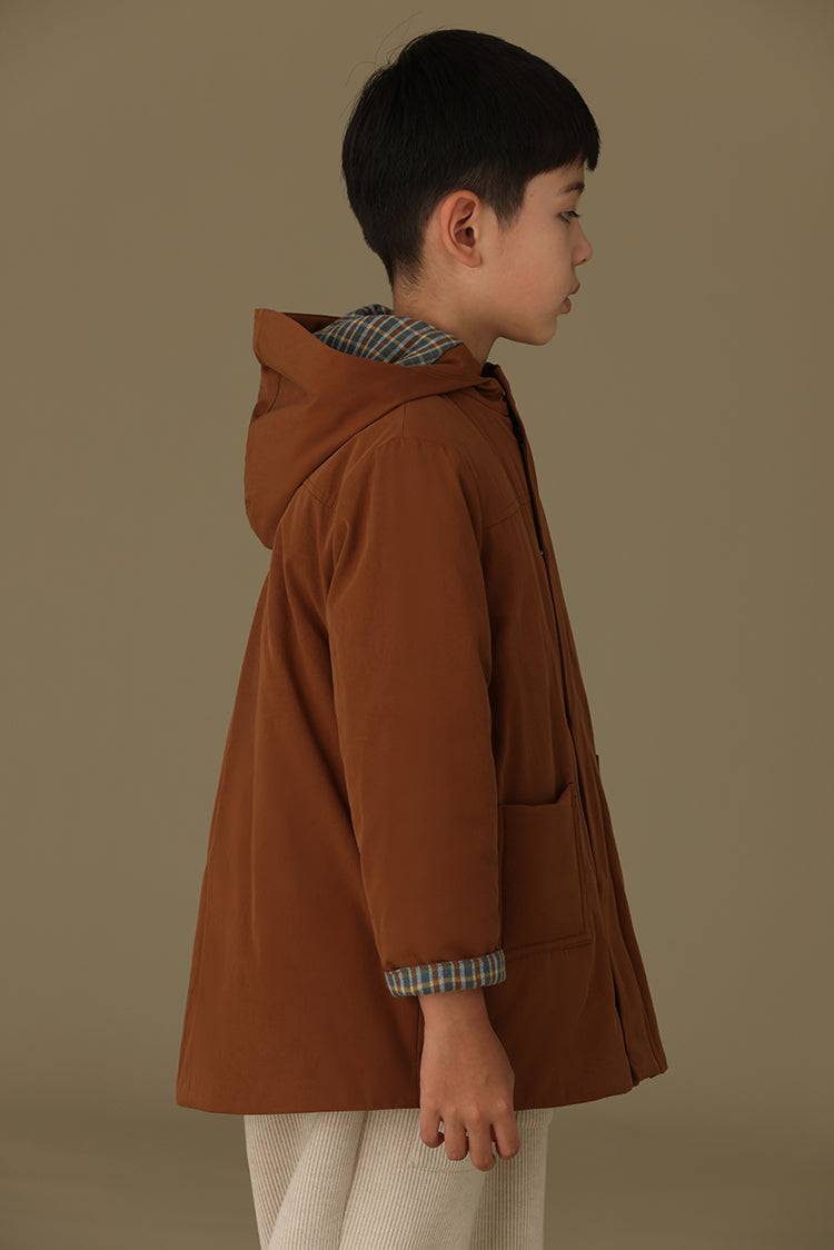 子どもおしゃれ着・スマートカジュアル COCO MODERNのK314 - 裏地チェック柄フード付きジャケットの画像(11)