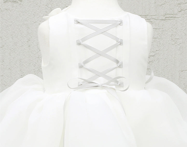 子供ドレス発表会・結婚式・おしゃれなDRESCCOのアイテールフラワーコサージュシルバーリボンドレスの画像13