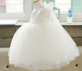 子供ドレス発表会・結婚式・おしゃれなDRESCCOのアイリスビジューネックレスビックリボンホワイトドレスの画像13