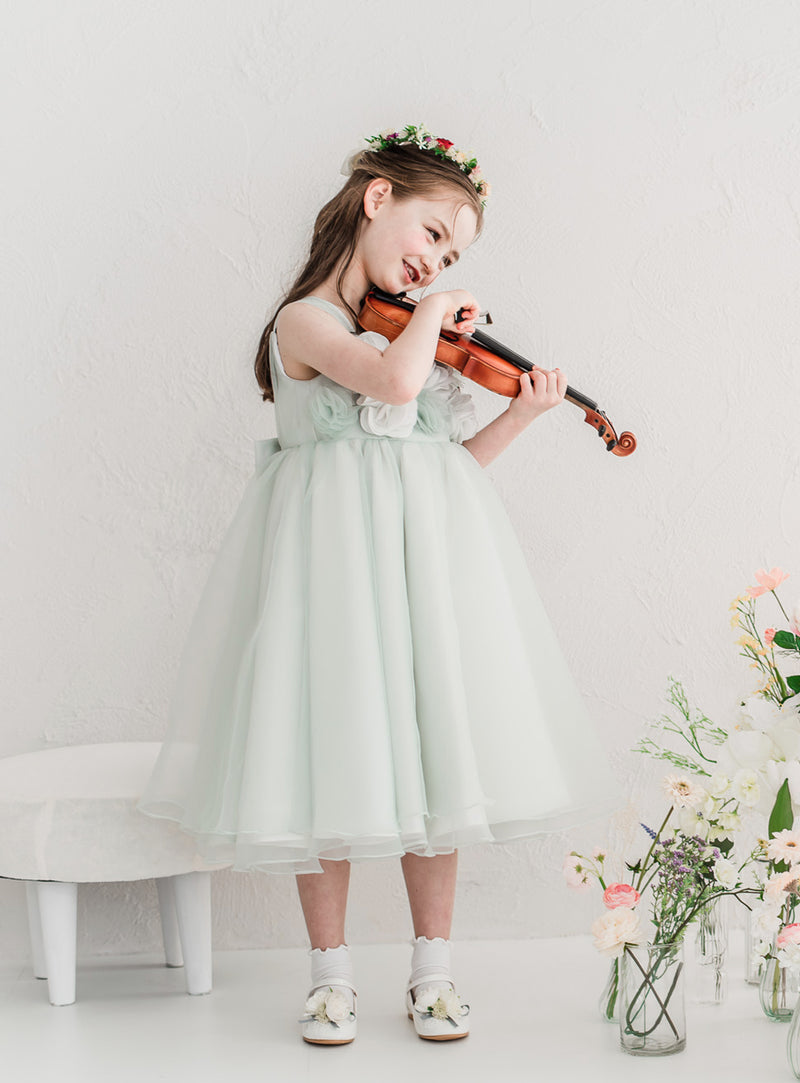 子供ドレス発表会・結婚式・おしゃれなDRESCCOのローズガーデンミントグリーンドレスの画像19