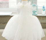 子供ドレス発表会・結婚式・おしゃれなDRESCCOのアイリスビジューネックレスビックリボンホワイトドレスの画像14