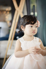 子供ドレス発表会・結婚式・おしゃれなDRESCCOのムーンライトフラワーピーチピンクドレスの画像2