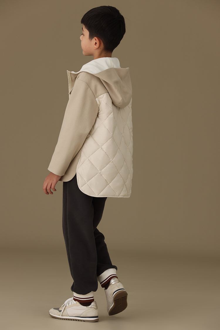 子どもおしゃれ着・スマートカジュアル COCO MODERNのK320 - 中綿キルティング切り替えフード付きコートの画像(4)