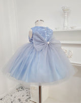 子供ドレス発表会・結婚式・おしゃれなDRESCCOのD-SU-217-ブルー×グレー刺繍ドレスの画像13