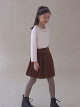 子どもおしゃれ着・スマートカジュアル COCO MODERNのK258 - バーガンディブラウンボタンプリーツスカートの画像(24)