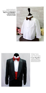 子供スーツ発表会・結婚式・おしゃれなDRESCCOのピンタック長袖ワイシャツホワイトの画像3