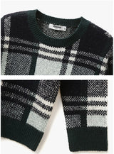 [renoma KIDS] ティールグリーンチェックセーター