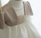 子供ドレス発表会・結婚式・おしゃれなDRESCCOのベビードレスココア＋ボレロ(2点セット)の画像2