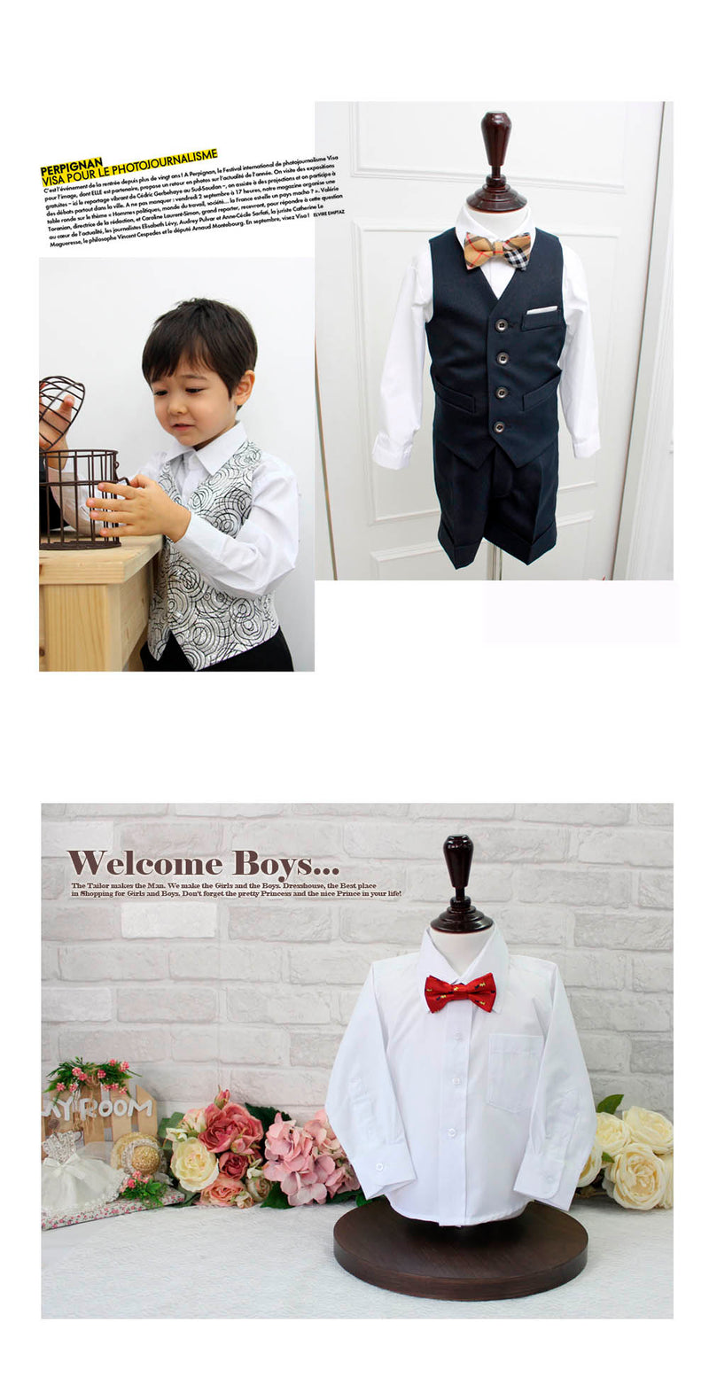 子供スーツ発表会・結婚式・おしゃれなDRESCCOの長袖ワイシャツホワイトの画像3