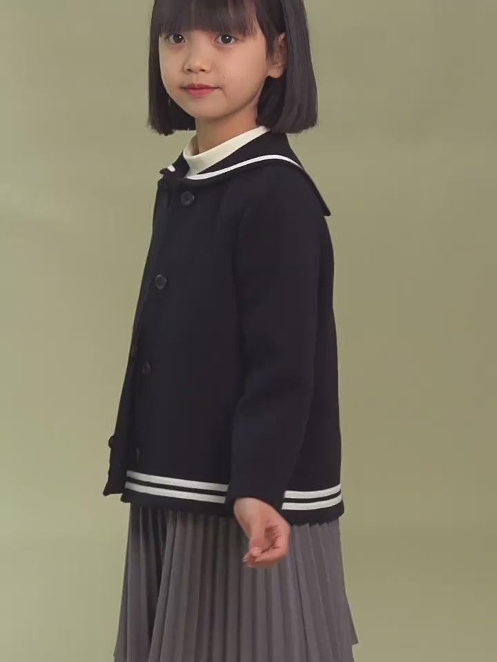 子どもおしゃれ着・スマートカジュアル COCO MODERNのK465 - セーラーカラーホワイトラインブラックジャケットの画像(27)