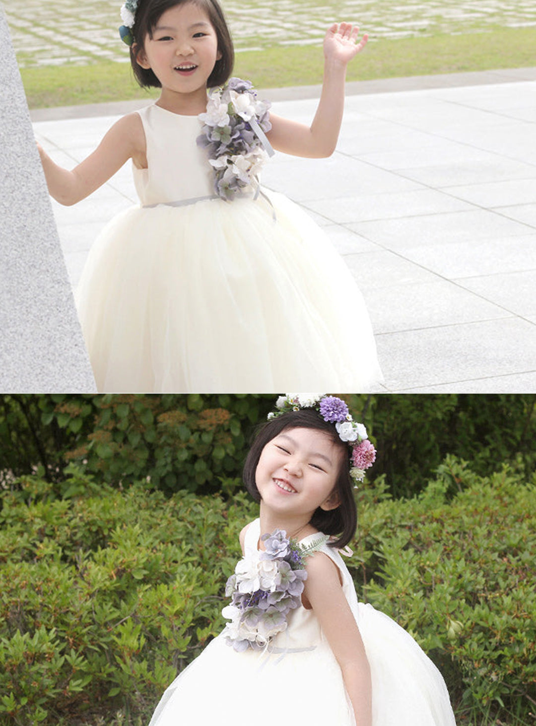 子供ドレス発表会・結婚式・おしゃれなDRESCCOのヘスティアブーケコサージュアイボリードレスの画像6