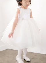 子供ドレス発表会・結婚式・おしゃれなDRESCCOのミダースビジューネックレスホワイトドレスの画像6