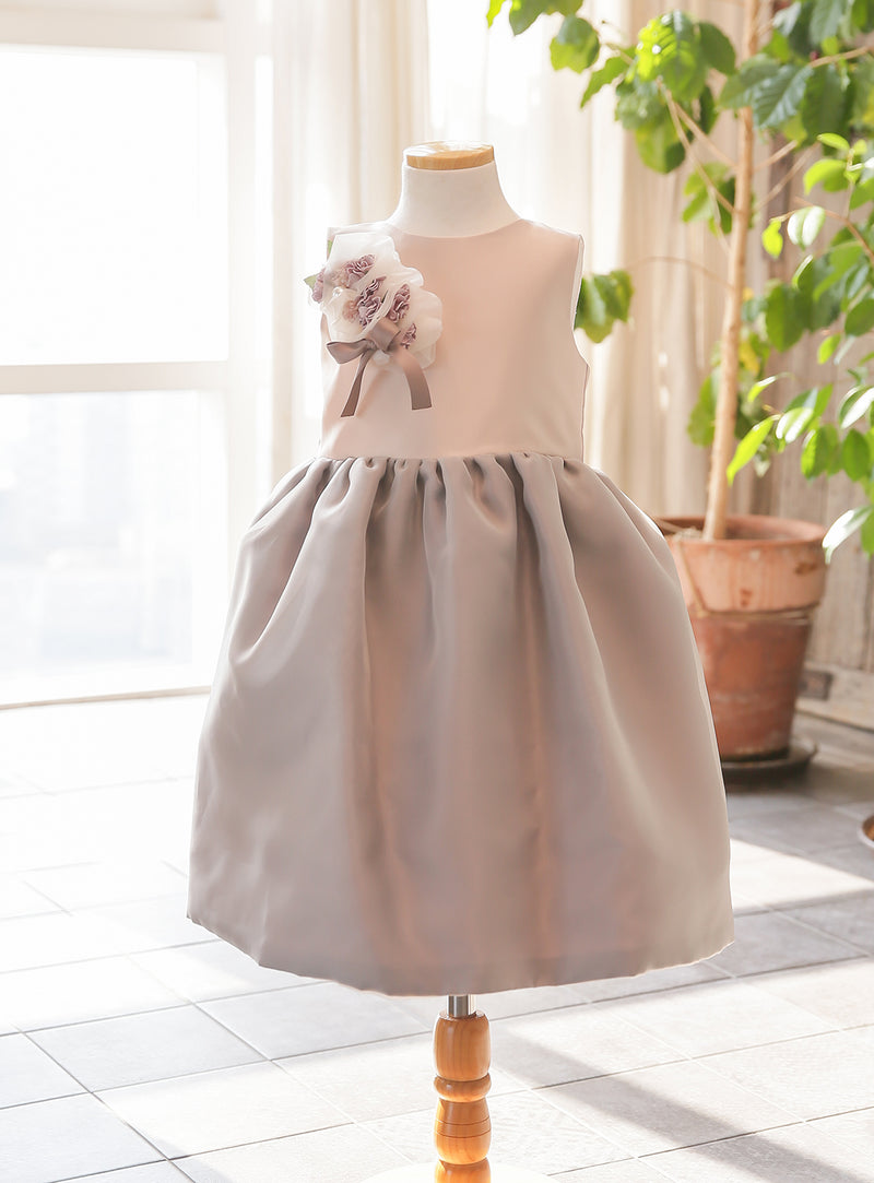 子供ドレス発表会・結婚式・おしゃれなDRESCCOのビクトリアグレイXインディピンクドレスの画像12