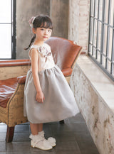 子供ドレス発表会・結婚式・おしゃれなDRESCCOのビクトリアグレイXインディピンクドレスの画像3