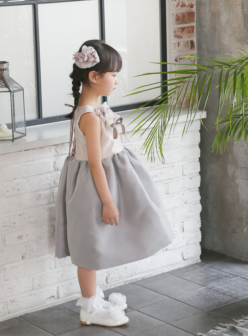 子供ドレス発表会・結婚式・おしゃれなDRESCCOのビクトリアグレイXインディピンクドレスの画像7
