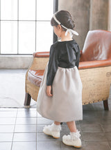 子供ドレス発表会・結婚式・おしゃれなDRESCCOのビクトリアグレイXインディピンクドレスの画像8