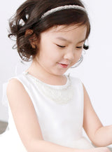 子供ドレス発表会・結婚式・おしゃれなDRESCCOのアイリスビジューネックレスビックリボンホワイトドレスの画像10