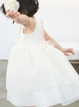 子供ドレス発表会・結婚式・おしゃれなDRESCCOのアルテミスフラワー刺繍アイボリードレスの画像4