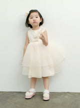 子供ドレス発表会・結婚式・おしゃれなDRESCCOのガイアパールフラワーコサージュアイボリードレスの画像5