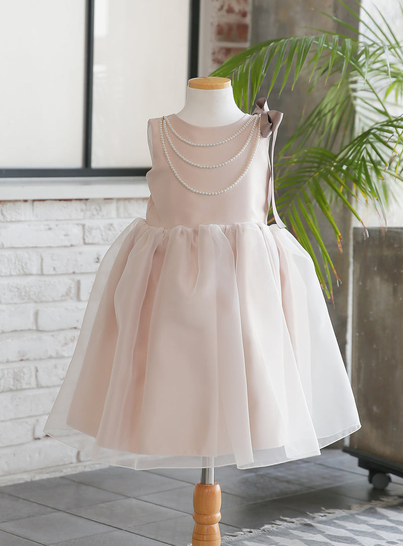 子供ドレス発表会・結婚式・おしゃれなDRESCCOのヘラゴールドピンクドレスの画像11