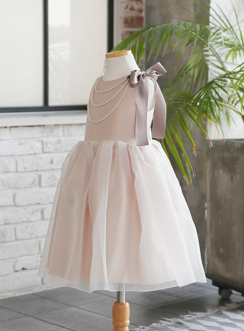 子供ドレス発表会・結婚式・おしゃれなDRESCCOのヘラゴールドピンクドレスの画像12