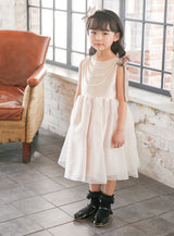 子供ドレス発表会・結婚式・おしゃれなDRESCCOのヘラゴールドピンクドレスの画像4