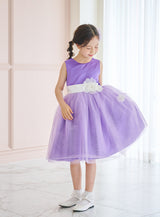 子供ドレス発表会・結婚式・おしゃれなDRESCCOのD-SU-57-4-バイオレットフラワーリーフドレスの画像6