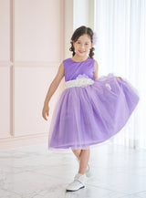 子供ドレス発表会・結婚式・おしゃれなDRESCCOのD-SU-57-4-バイオレットフラワーリーフドレスの画像7