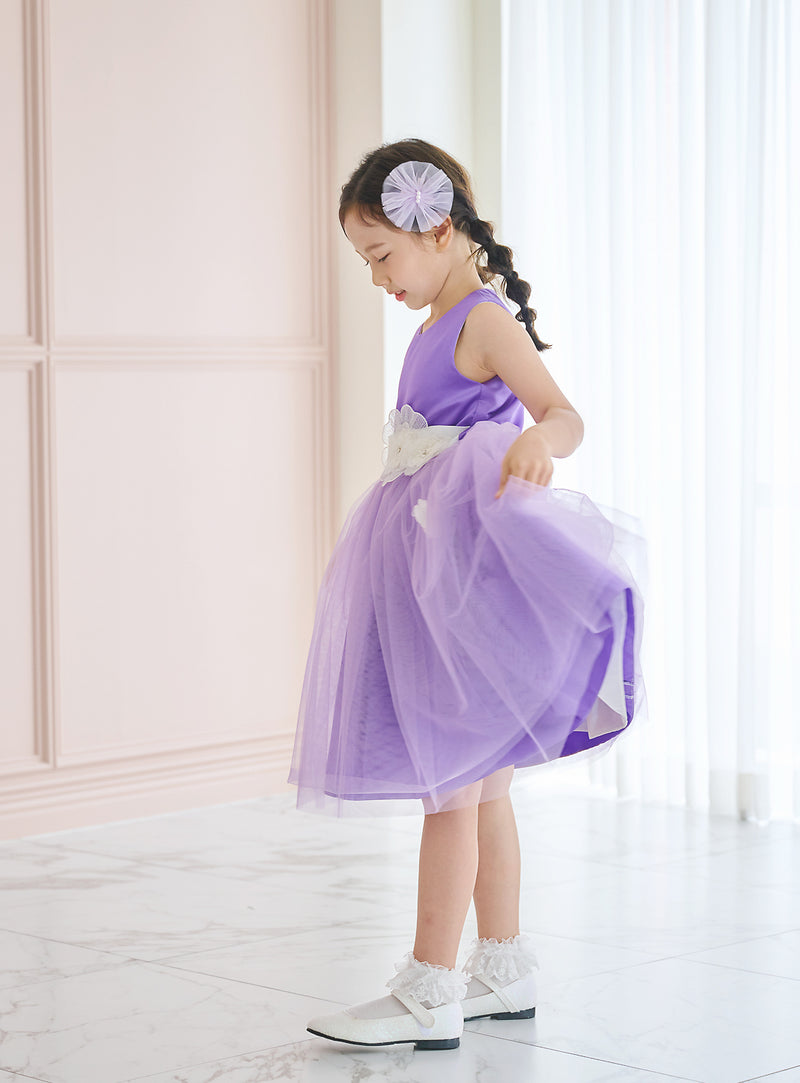 子供ドレス発表会・結婚式・おしゃれなDRESCCOのD-SU-57-4-バイオレットフラワーリーフドレスの画像8