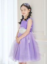 子供ドレス発表会・結婚式・おしゃれなDRESCCOのD-SU-57-4-バイオレットフラワーリーフドレスの画像11