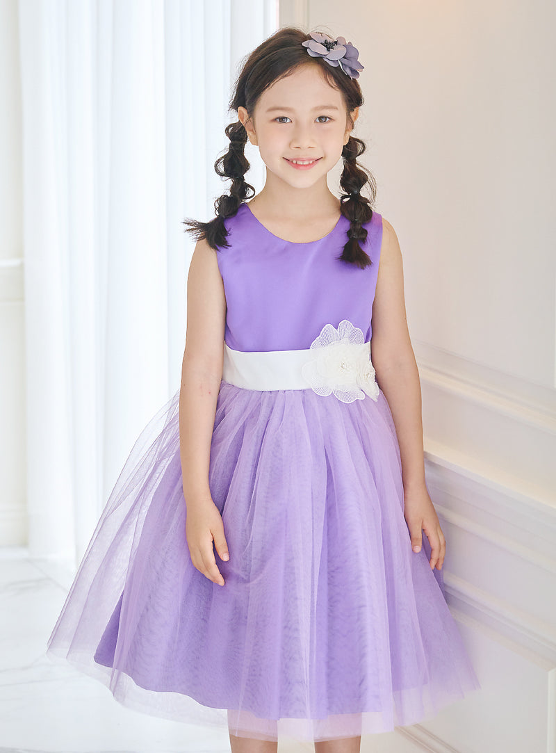 子供ドレス発表会・結婚式・おしゃれなDRESCCOのD-SU-57-4-バイオレットフラワーリーフドレスの画像12