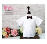 子供スーツ発表会・結婚式・おしゃれなDRESCCOの半袖ワイシャツホワイトの画像4