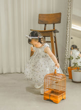 子供ドレス発表会・結婚式・おしゃれなDRESCCOのふんわり刺繍ブルーベリードレスの画像2
