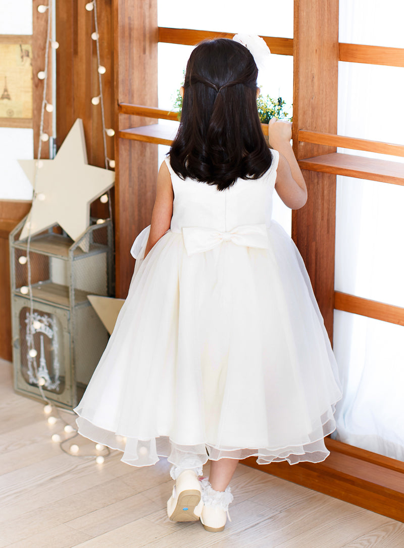 子供ドレス発表会・結婚式・おしゃれなDRESCCOのムーンライトフラワーアイボリードレスの画像3