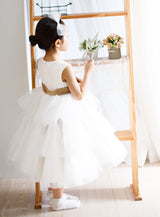 子供ドレス発表会・結婚式・おしゃれなDRESCCOのシャシャゴールドリボンドレスの画像3