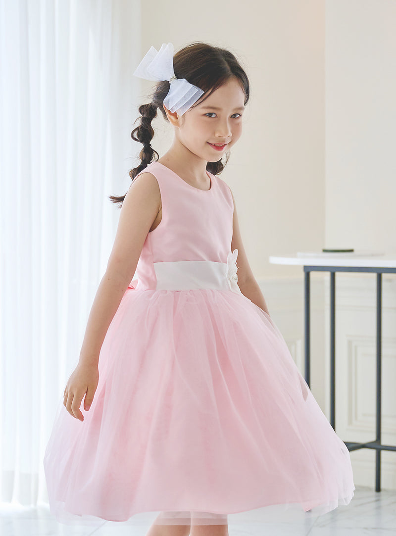 子供ドレス発表会・結婚式・おしゃれなDRESCCOのD-SU-57-2-ピンクフラワーリーフドレスの画像10