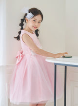 子供ドレス発表会・結婚式・おしゃれなDRESCCOのD-SU-57-2-ピンクフラワーリーフドレスの画像11