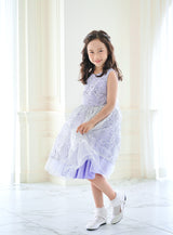 子供ドレス発表会・結婚式・おしゃれなDRESCCOのウィステリアフラワーラッセルレースドレスの画像1