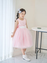 子供ドレス発表会・結婚式・おしゃれなDRESCCOのD-SU-57-2-ピンクフラワーリーフドレスの画像2