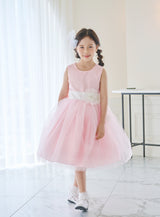 子供ドレス発表会・結婚式・おしゃれなDRESCCOのD-SU-57-2-ピンクフラワーリーフドレスの画像3