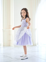 子供ドレス発表会・結婚式・おしゃれなDRESCCOのウィステリアフラワーラッセルレースドレスの画像4