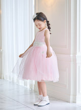 子供ドレス発表会・結婚式・おしゃれなDRESCCOのD-SU-57-2-ピンクフラワーリーフドレスの画像5