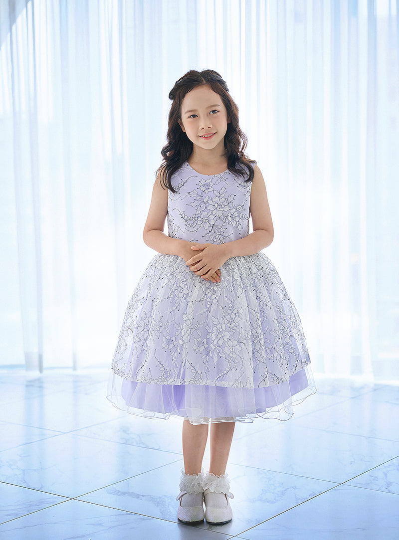 子供ドレス発表会・結婚式・おしゃれなDRESCCOのウィステリアフラワーラッセルレースドレスの画像7