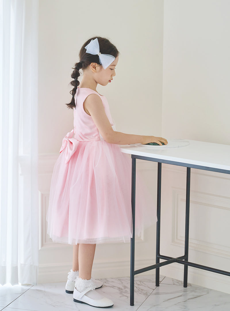 子供ドレス発表会・結婚式・おしゃれなDRESCCOのD-SU-57-2-ピンクフラワーリーフドレスの画像7
