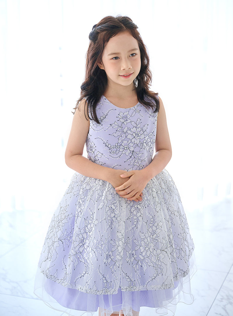 子供ドレス発表会・結婚式・おしゃれなDRESCCOのウィステリアフラワーラッセルレースドレスの画像11