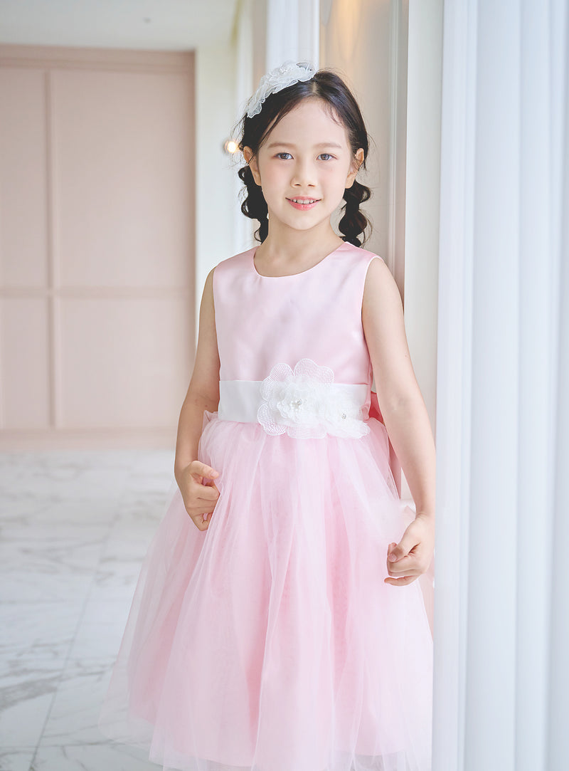 子供ドレス発表会・結婚式・おしゃれなDRESCCOのD-SU-57-2-ピンクフラワーリーフドレスの画像13