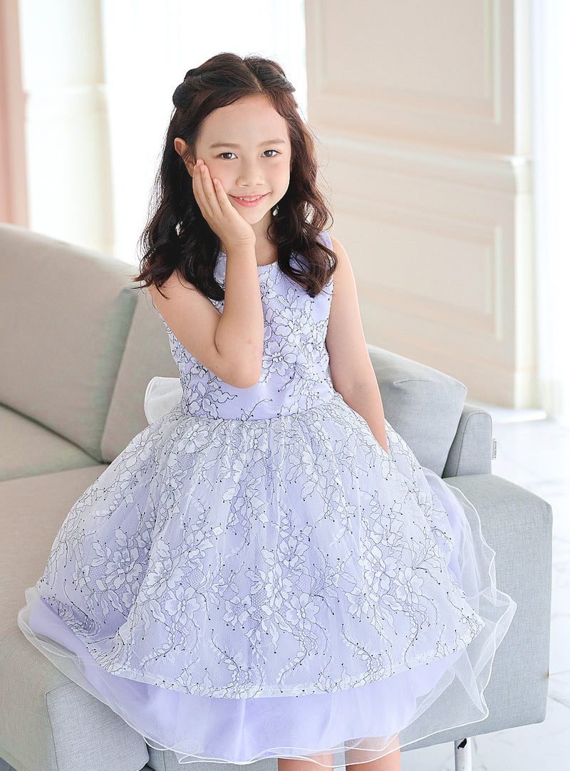 子供ドレス発表会・結婚式・おしゃれなDRESCCOのウィステリアフラワーラッセルレースドレスの画像13