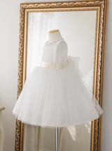 子供ドレス発表会・結婚式・おしゃれなDRESCCOのパールビジューネックレスホワイトエンブロイダリードレスの画像11