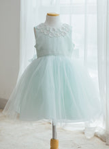 子供ドレス発表会・結婚式・おしゃれなDRESCCOのミントフラワーレースドレスの画像13