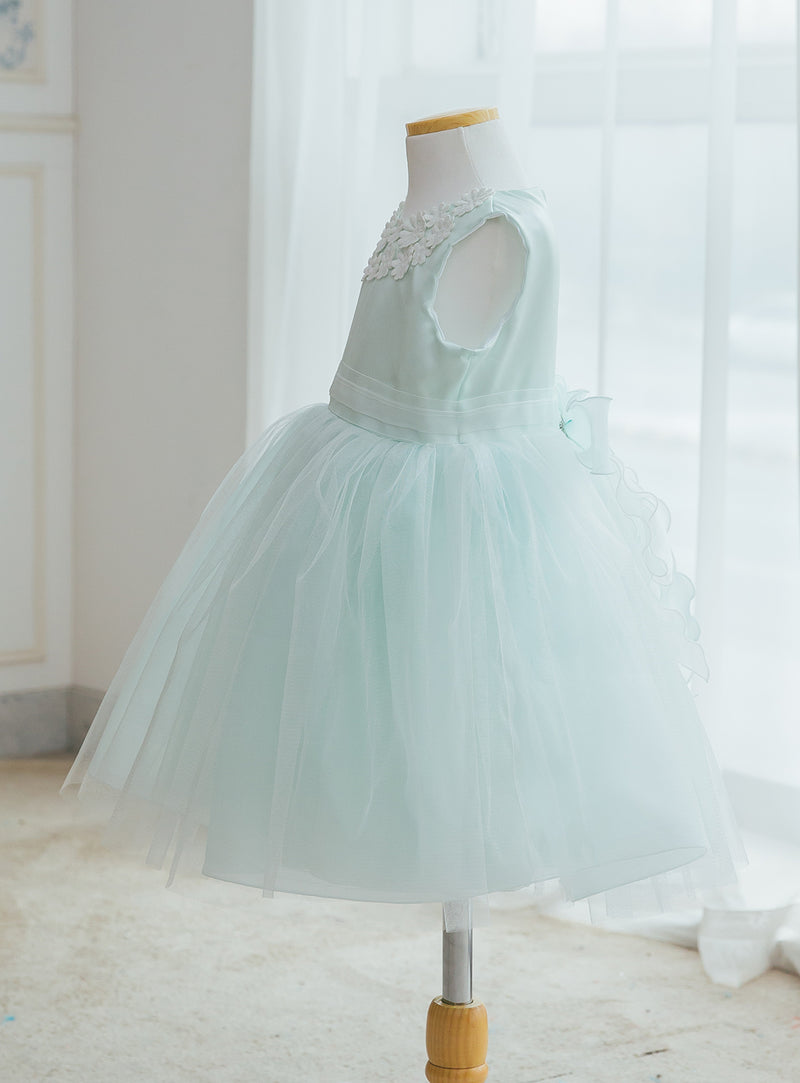子供ドレス発表会・結婚式・おしゃれなDRESCCOのミントフラワーレースドレスの画像14